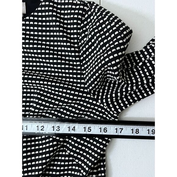 Chico’s Size 00 (US 2) Mini Dot Shift Dress Black White 3/4 Sleeve Work Casual - Picture 8 of 11